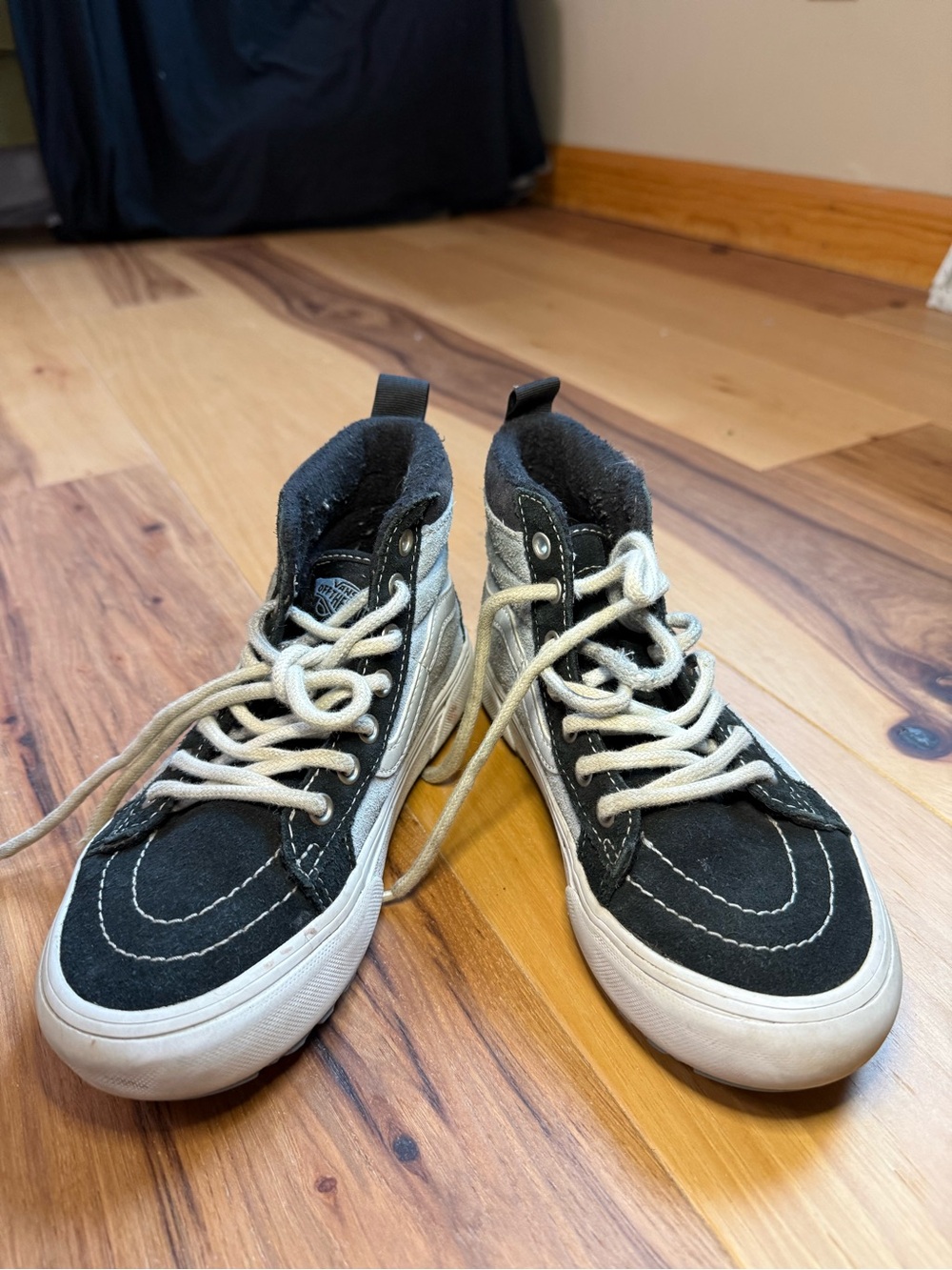Vans Kids Black and White High-Top Sneakers